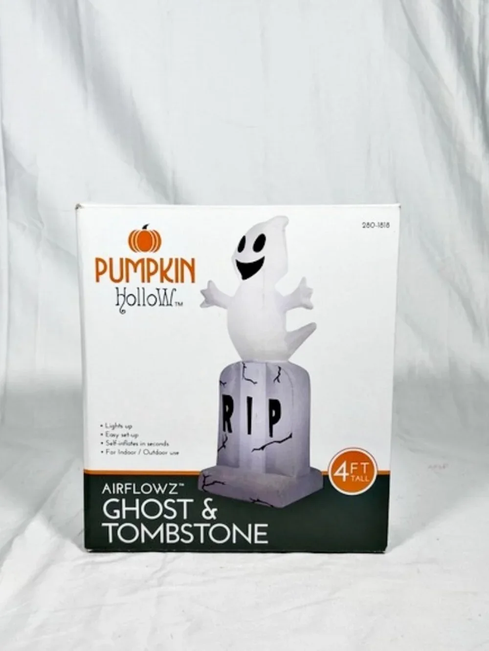 New Pumpkin Hallow 4Ft Airflowz Ghost & Tombstone Halloween Airblown Inflatable